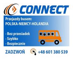 CONNECT Przewozy busem Polska Niemcy Holandia +48 601 380 539   PRZEJAZDY BEZ PRZESIADEK.